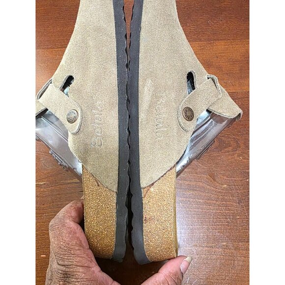 Birkenstock Betula Boston Taupe Suede Tan Mule Clogs Slip-On Sandals Size W9/M7 - Picture 4 of 7